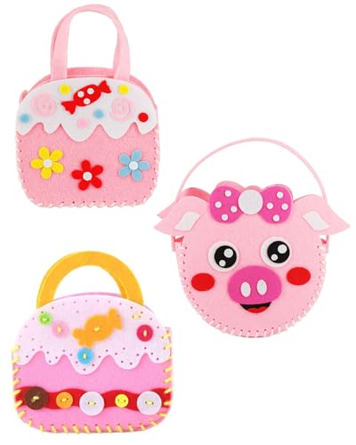 KGDUYC Filz nähset kinder, 3 Pack filzen starterset kinder,nähspass für kinder,kinder nähset nähen kinder Fun DIY Educational Nähen Craft Geschenk mit Nähwerkzeugen von KGDUYC