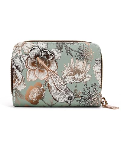 KGDUYC Kreditkartenetui für Damen mit RFID Schutz - Leder Reißverschluss Kartenetui, Kleines Kartenetui Portmonee mit Münzfach Visitenkarten Card Holder Wallet von KGDUYC