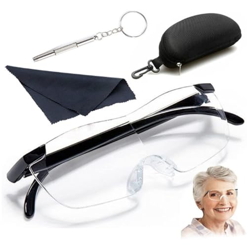 KGDUYC Leselupen Leselupe, tragbare Leselupe (mit Brillenetui, für Arbeiten im Nahbereich geeignet), Anti-Blaulicht, Lupe für Brillenträger(4er-Set) von KGDUYC