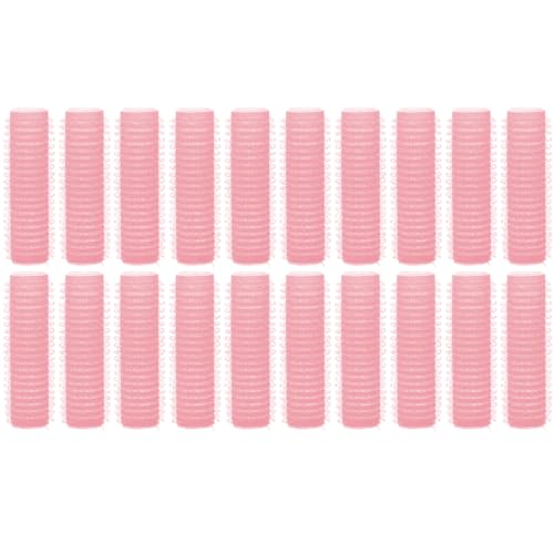 KGDUYC Lockenstäbe Geeignet für Frauen-Mädchen-Haar-DIY-Design, flexibler Lockenstab, Drehschaum für schöne und natürliche Locken (20 Stück Pink) von KGDUYC