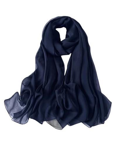 KGDUYC Stola Damen Halstuch Chiffon Sommer Schal Damen Festliche Stola für Abendkleid oder Brautkleid Hochzeit Scarf - dunkelblau von KGDUYC