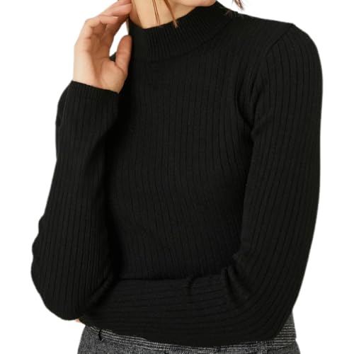 KGDUYC Thermooberteile für Damen,Damen Thermounterwäsche Rollkragen/Rundhals Langarm Thermo Unterhemd Langarmshirt Baselayer Oberteil Funktionsunterwäsche Leicht Atmungsaktiv Laufshirt（Schwarz） von KGDUYC