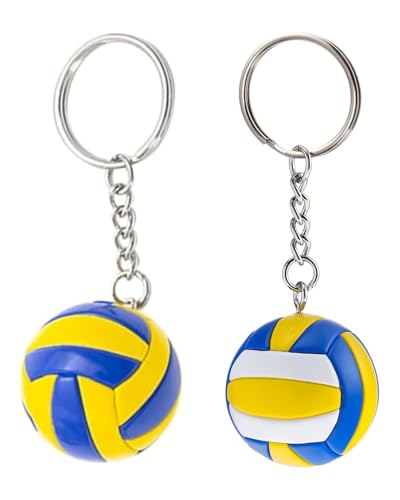 KGDUYC Volleyball Schlüsselanhänger - 2Pcs Volleyball Schlüssel Ringe Basketball Keychain Sport Simulation Schlüssel Kette Sport Stil Schlüssel Ring Anhänger für Tasche Ornamente Keychain Geschenke von KGDUYC
