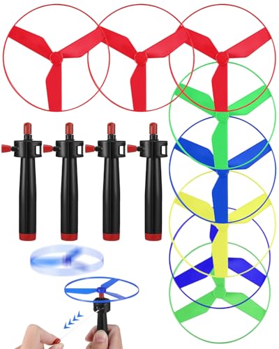 KGDUYC air der große wurf,4pcs Drachen and flugspielzeug,Propeller Spielzeug Kinder,4-teiliges ergonomisches Spielzeug mit 4 Griffen und 8 Propellern für Kinder ab 5 Jahren, Erwachsene von KGDUYC