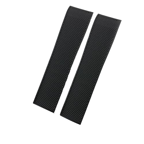 KGFCE 19mm 20mm 21mm Gummiarmband, für Longines Master Conquest HydroConquest L3 Schwarz Grau Blau Silikon Wasserdichtes Uhrenarmband(Black Without Buckle,21mm) von KGFCE