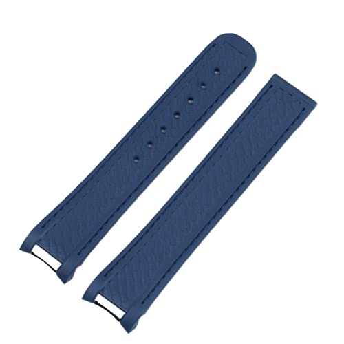 KGFCE 20 mm Gummi-Uhrenarmband für Omega-Armband Seamaster 300 AT150 Aqua Terra Ultra Light 8900 Stahlschnalle(Light Blue,With Gold Buckle) von KGFCE