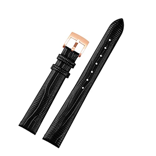 KGFCE Frauen echter Lederschuh für Armani AR1681 1683 1882 1926 1726 Dünne Wachbandbänder dünn(Black-RG buckle) von KGFCE