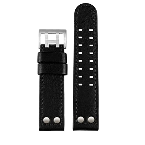KGFCE Für Hamilton Khaki Aviation Watch H77616533 H77616533 Wachriemen echte Leder -Jazz -Feld Männer Watchband 20 22 Military Style Watchbänder(Black silver,22mm) von KGFCE