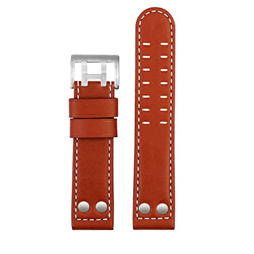 KGFCE Für Hamilton Khaki Aviation Watch H77616533 H77616533 Wachriemen echte Leder -Jazz -Feld Männer Watchband 20 22 Military Style Watchbänder(Red brown silver,20mm) von KGFCE