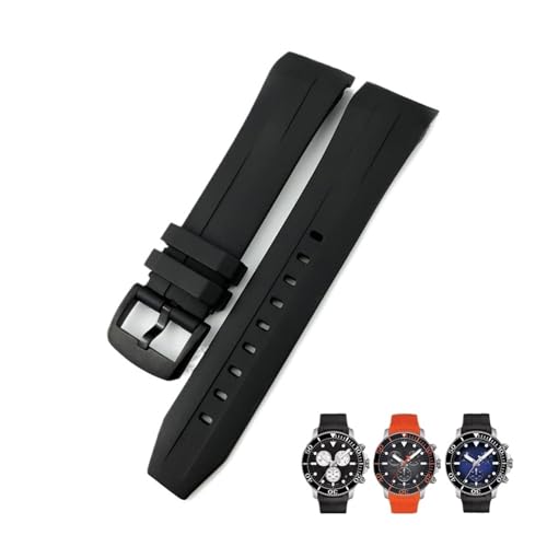 KGFCE Gummi Uhrenarmband 21mm 22mm für Tissot T120417 T120407 SEASTAR Sport Taucharmband Schwarz Orange, 21mm, agate von KGFCE