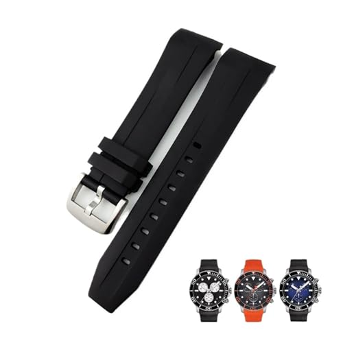 KGFCE Gummi Uhrenarmband 21mm 22mm für Tissot T120417 T120407 SEASTAR Sport Taucharmband Schwarz Orange, 21mm, agate von KGFCE