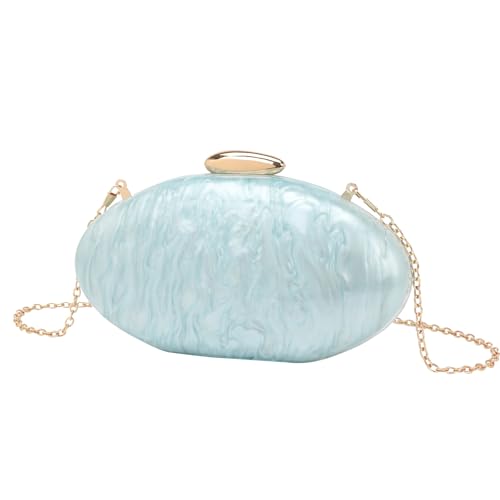 KGFCE Ovale Muscheltasche Acryl Mode Tasche Kette Umhängetasche Damen Handytasche, blau, Einheitsgröße von KGFCE