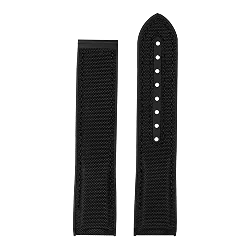 KGFCE Silikon Nylon Uhrband für Omega Seamaster 300 Speedmaster 8900 Planet Ozean 20mm 22mm 21mm Uhrengurtwerkzeuge(Black black-no bk,22mm) von KGFCE