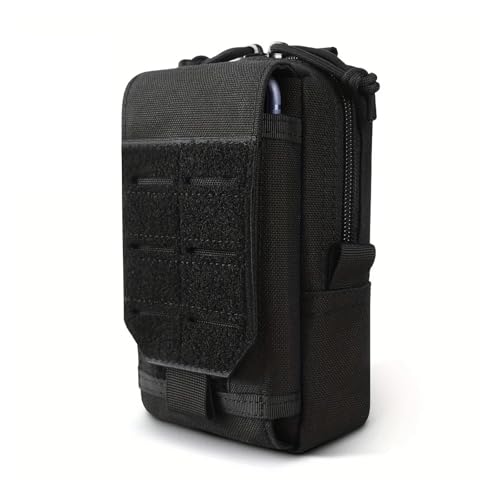 KGFCE Taktische Hüfttasche Outdoor Herren EDC Werkzeugtasche Weste Pack Geldbörse Handytasche Tasche, Schwarz , Einheitsgröße von KGFCE