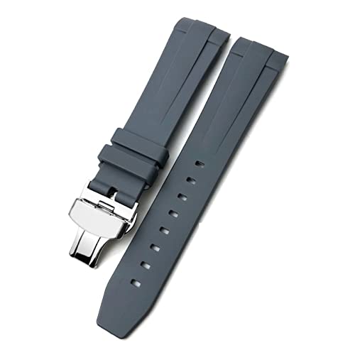 KGFDSGDS 19 mm 20 mm 21 mm Gummi-Silikon-Armband, passend für Longines Conquest HydroConquest L3 wasserdichtes Uhrenarmband mit Dorn-/Faltschließe von KGFDSGDS