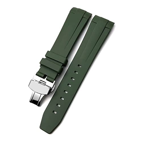 KGFDSGDS 19 mm 20 mm 21 mm Gummi-Silikon-Armband, passend für Longines Conquest HydroConquest L3 wasserdichtes Uhrenarmband mit Dorn-/Faltschließe von KGFDSGDS