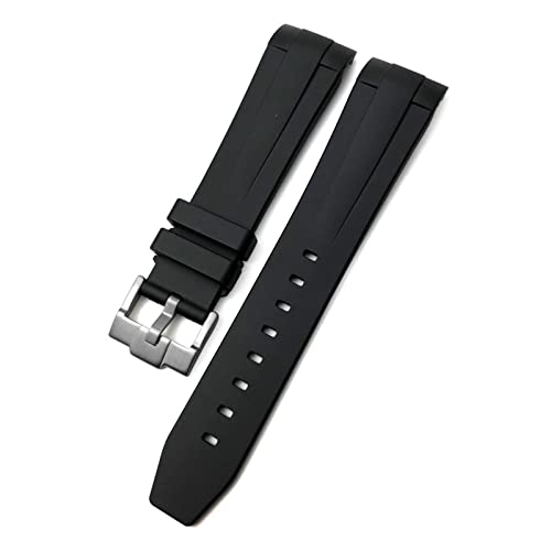 KGFDSGDS 19 mm 20 mm 21 mm Gummi-Silikon-Armband passend für Longines Conquest HydroConquest L3 wasserdichtes Uhrenarmband mit Dorn-/Faltschließe von KGFDSGDS