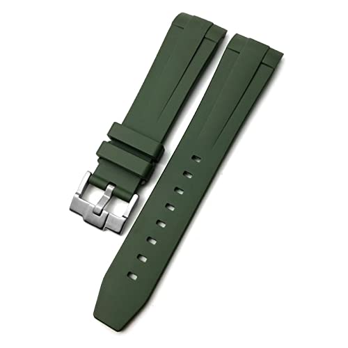 KGFDSGDS 19 mm 20 mm 21 mm Gummi-Silikon-Armband passend für Longines Conquest HydroConquest L3 wasserdichtes Uhrenarmband mit Dorn-/Faltschließe von KGFDSGDS