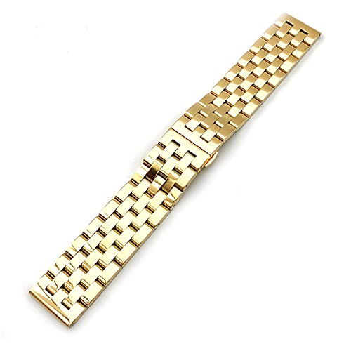 KGFDSGDS 20 mm/22 mm/24 mm Armband, 304 Edelstahl, Butterfly-Knopf, polierte Oberfläche, Armband mit Schnellverschluss (Bandfarbe: Schwarz, Bandbreite: 24 mm) von KGFDSGDS