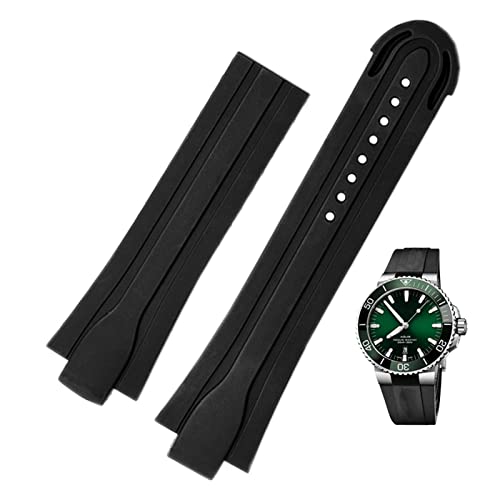 KGFDSGDS 24mm * 12mm Lug End Gummi Wasserdichtes Armband Für Oris Armband Silikon-uhrenarmband Edelstahl Faltschließe von KGFDSGDS