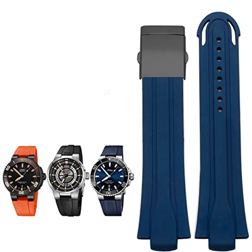 KGFDSGDS 24mm * 12mm Lug End Gummi Wasserdichtes Armband Für Oris Armband Silikon-uhrenarmband Edelstahl Faltschließe von KGFDSGDS