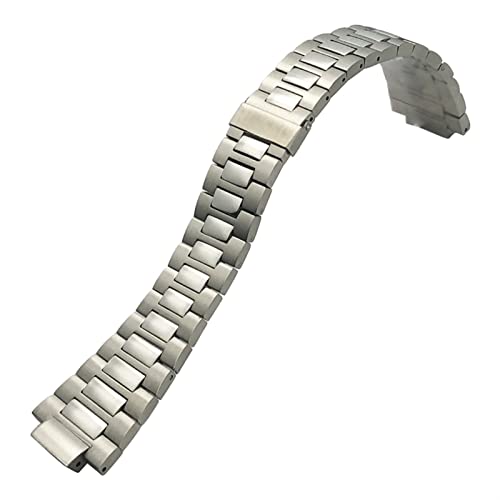 KGFDSGDS Edelstahl-Uhrenarmband 24 mm 13 mm, passend für Patek 5711 5726 Philippe Nautilus-Verschluss, silbernes Uhrenarmband aus massivem Metall (Farbe: Silber, Größe: 24 mm 13 mm) von KGFDSGDS