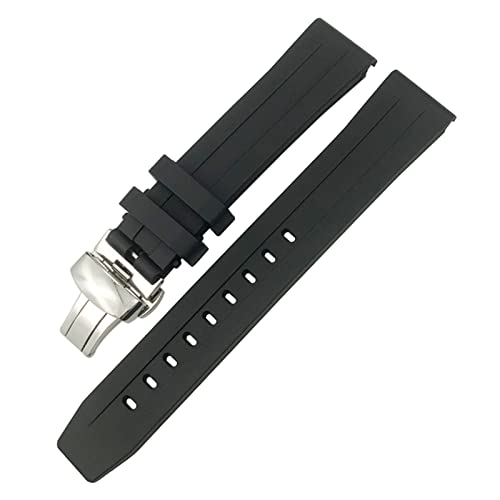 KGFDSGDS Für Tissot 1853 Seastar T120 T114 Uhrenarmband Gummi Sport Tauchen Schwarz Blau Weiches Uhrenarmband Silikonkautschuk 19mm 20mm Uhrenarmband (Farbe: 10 mm Goldverschluss, Größe: 19 mm) von KGFDSGDS