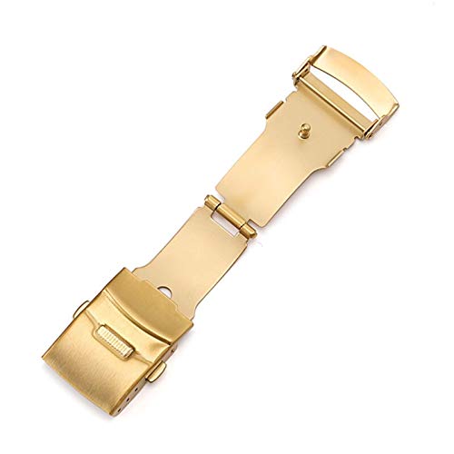 KGFDSGDS Uhrenarmband, 16 mm, 18 mm, 20 mm, 22 mm, Edelstahl-Armband, Schnalle, Faltschließe mit Sicherheitsknopf, Gürtelband, Uhren-Reparaturteile, Armband (Bandfarbe: Silber, Bandbreite: 16 mm) von KGFDSGDS
