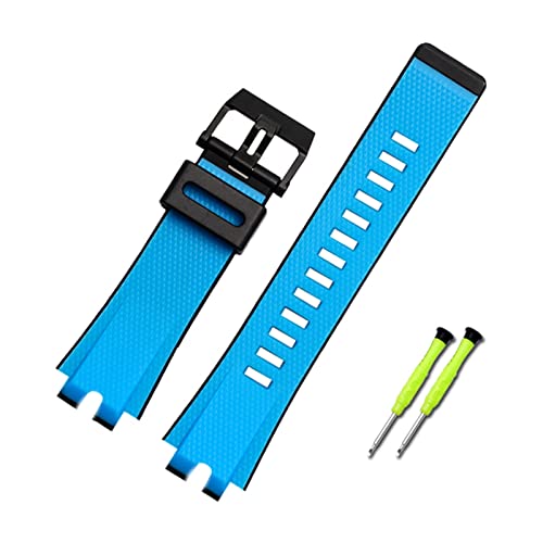 Kompatibel mit PROTREK CASIO PRW-6000/6100/3000/3100 PRG-300 Silikon-Uhrenarmband, wasserdichtes Bergsteiger-Herrenarmband, 24 mm (Bandfarbe: Schwarz-Schwarz) von KGFDSGDS