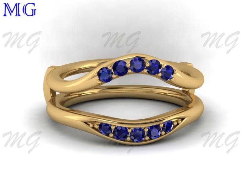 2, 50 Mm Runder Lab-Created Blauer Saphir Edelstein Eternity Ring, Goldring, Designerring, Schöner Ring Trending von KGFGEMSTONE