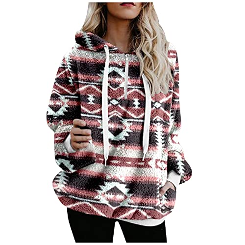 Plüsch Teddypullover Damen mit Kapuze Winter Flauschiger Pullover Günstig Teddy Fleece Kapuzenpullover Flauschig Teddy Hoodie Kuschelpulli Sweatshirt mit Fell Kuschelpullover Teddyfleece Pulli von KGLHTYU