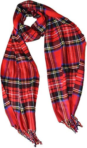 Italienischer Designer-Schottenkaro-Schal mit Schottenmuster ROT - Tartan Schals für Männer, Frauen von KGM Accessories