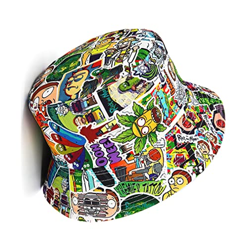 KGM Coole bedruckte Designer Bucket Hat Damen Herren Festival Urlaub Sonne Reise Hüte (Cartoon Pickles) Multi, multi, M/Einheitsgröße von KGM