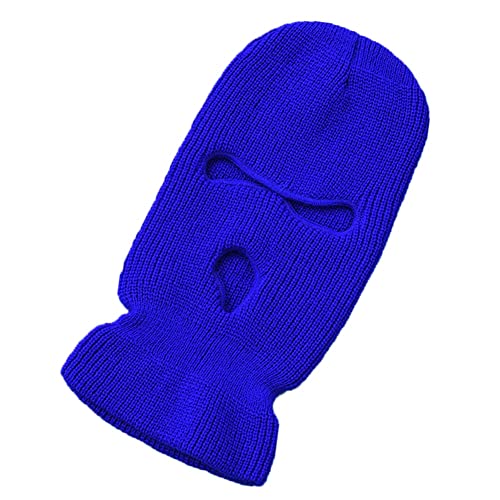 KGM Hochwertige Strickmütze mit 3 Löchern, Sturmhaube, Bally, Wintermütze, Ski, Snowboard, Outdoor, blau, One size von KGM