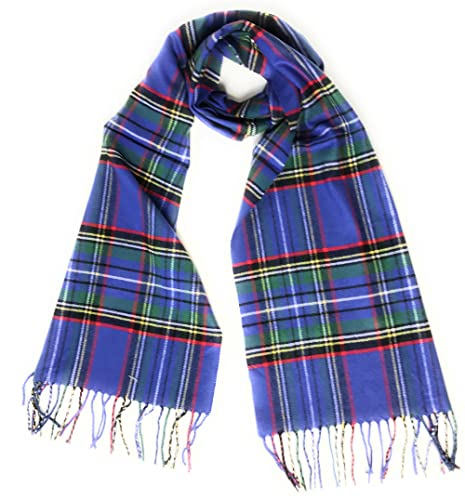 KGM Super Soft Plaid Tartan Check Schal - Schals für Herren - Damen Schals, königsblau, One size von KGM