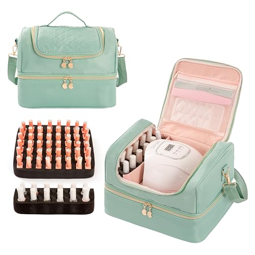 KGMCARE Nagellack-Organizer für 60 Flaschen Nagellack-Tasche (grün) von KGMCARE