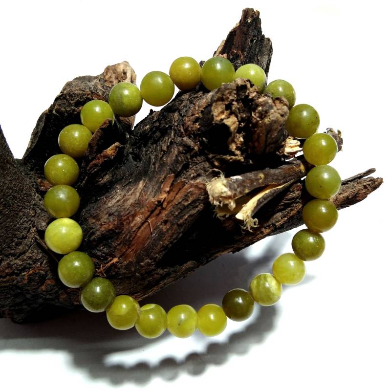Grüner Opal Armband Perlen Stein, Natürlich A Kristall Healing Unisex Runde Größe 8 X Mm Geschenk Ostertag von KGNSilverJewellery