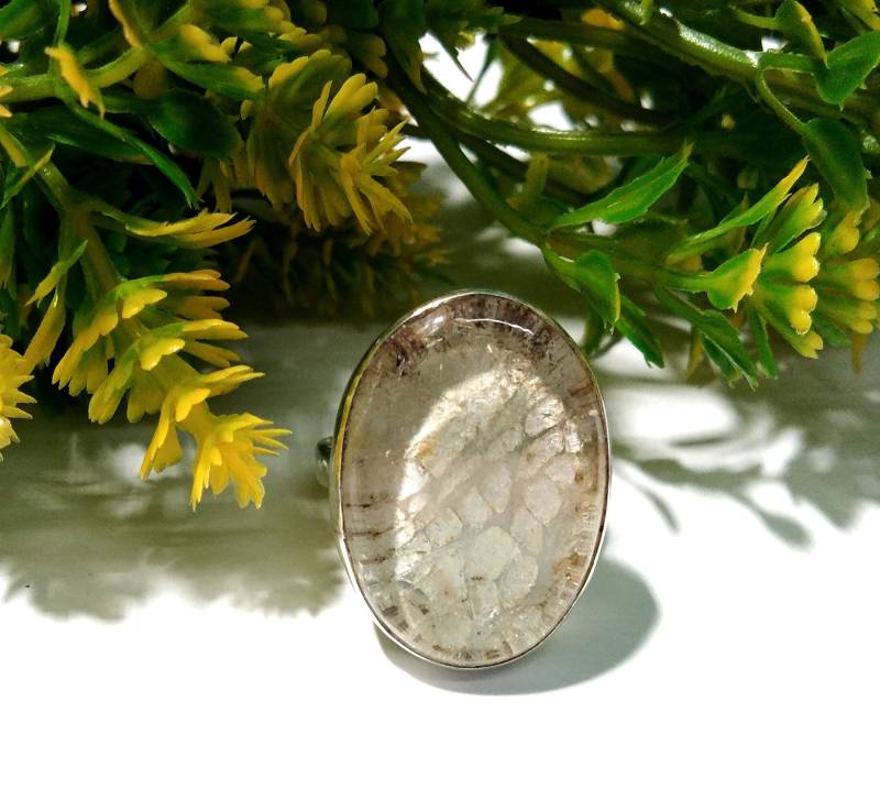 Handgemachter Garten Quarz Ring 925 Sterling Silber Lodolith Edelstein von KGNSilverJewellery