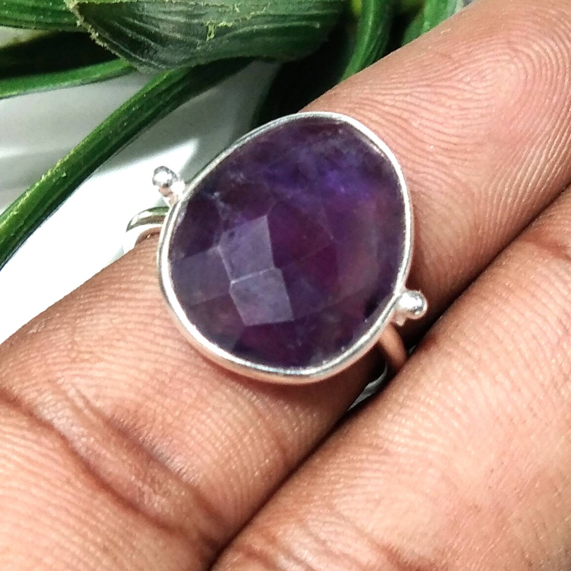 Natürliche Amethyst Checker Cut Edelstein Ring 925 Solid Starling Silber Erstaunliche Stein Größe 18x15 Mm Geschenk Hochzeit Schmuck von KGNSilverJewellery