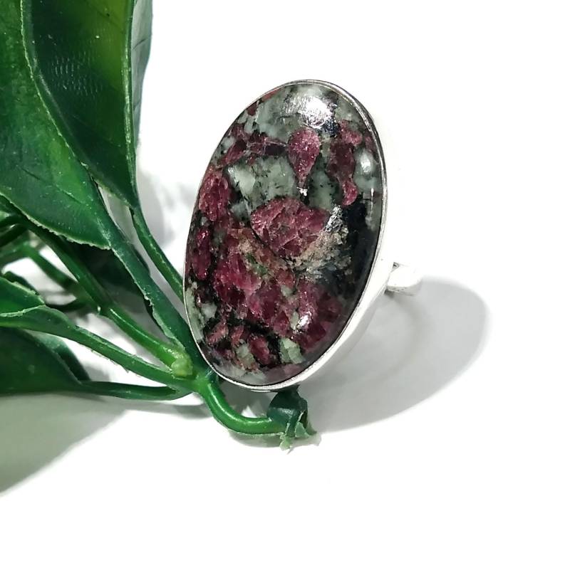 Natürlicher Edulit Edelsteinring, 925 Massiv Sterling Silber Ring, Top Stein Größe 30 X 20 Mm Handgemachter Silberring, Geschenk Muttertag Ring von KGNSilverJewellery
