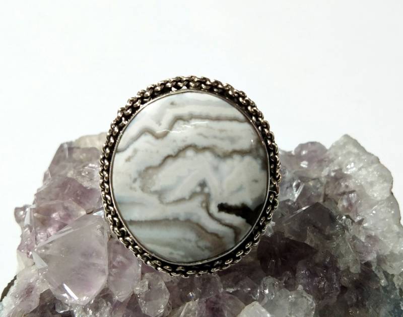Natürlicher Ozean Jaspis Steinring, 925 Solid Starling Silber Ring, Handgemachter Erstaunliche Design Für Geschenk Geburtstag Ring von KGNSilverJewellery