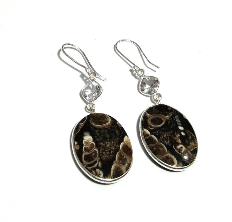 Natürliche Tutela Jaspis/Wassertopas Edelstein-Ohrring, 925 Massiv Starling Silber Ohrring, Stein Größe 23 X 17 Mm Geschenk Geburtstag Ohrring von KGNSilverJewellery