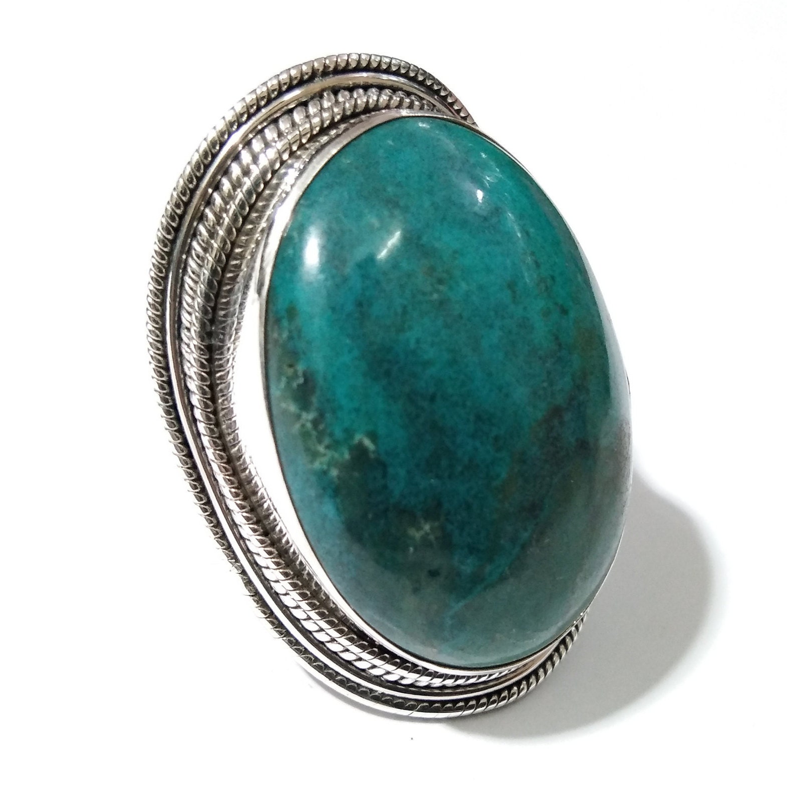 Türkis Edelstein Ring Handgemachter 925 Sterling Silber Ring, Stein Größe 22x30 Oval von KGNSilverJewellery