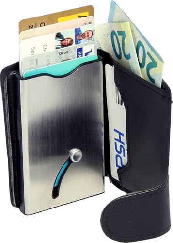 KH-Security Portemonnaie BlackMaxx mini Geldbörse mit RFID Schutz Geldbeutel Kartenetui von KH-Security