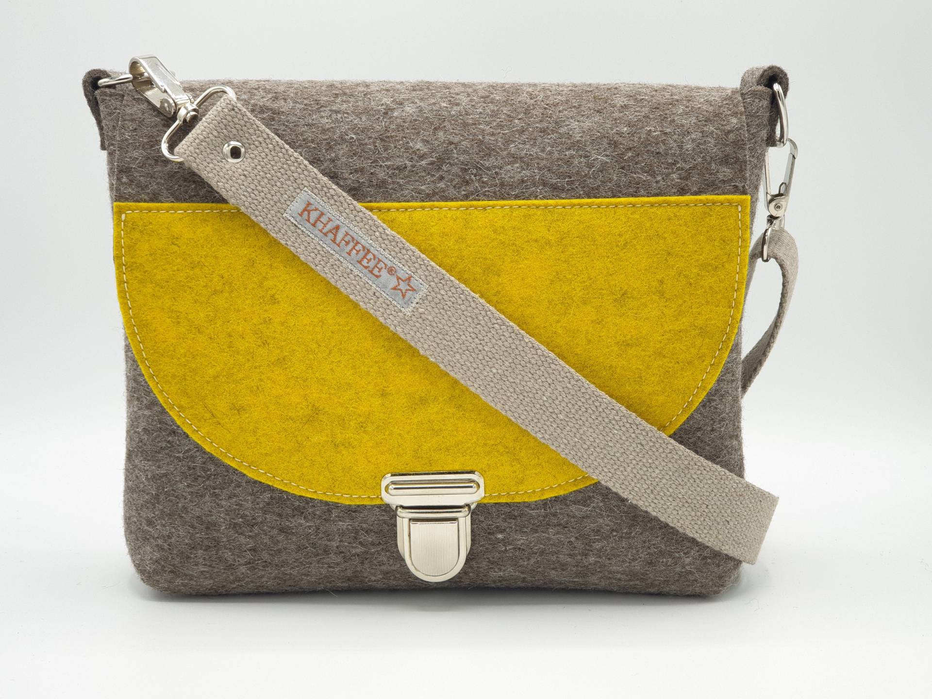 100% Plastikfrei Kleine Selma - Umhängetasche, Tasche Aus Wollfilz | Reines Merino, Biologisch Abbaubar, in Deutschland Handgefertigt von KHAFFEE