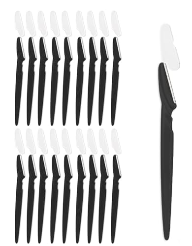Augenbrauenformer für Frauen – 18 Stück Gesichtshaarentferner und Trimmer, Peeling-Dermaplaning-Werkzeug für glatte Haut, Peeling und Haarentfernung (schwarz) von KHAOP