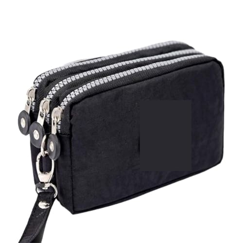 KHASCBNF Wristlet GeldböRse Damen Geldbörse Kreditkartenhalter Schlüssel Handyhalter Reißverschluss Geldbörsen und Handtaschen Armband Wasserdichte Nylon Clutch(PURPLE) von KHASCBNF