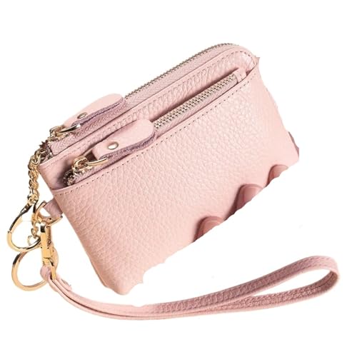 KHASCBNF Wristlet GeldböRse Damen-Geldbörse mit Reißverschlusstasche, Mini-Geldbörse Geldkartenfächern, Reißverschluss um den Armband-Schlüsselanhänger(Pink) von KHASCBNF