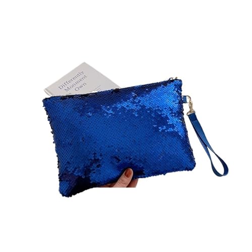KHASCBNF Wristlet GeldböRse Damen Pailletten Bling Handtasche Und Geldbörse Kleine Hochzeit Party Abendtasche Lady Wristlet Clutch Tasche Weibliche Umschlagtasche(Blue) von KHASCBNF