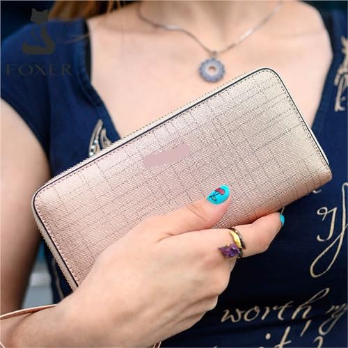 KHASCBNF Wristlet GeldböRse Damen Split Leder Geldbörse Bifold Clutch Bag Mit Armband Mode Kartenhalter Münzbörse Handytasche Geldbeutel(Khaki) von KHASCBNF